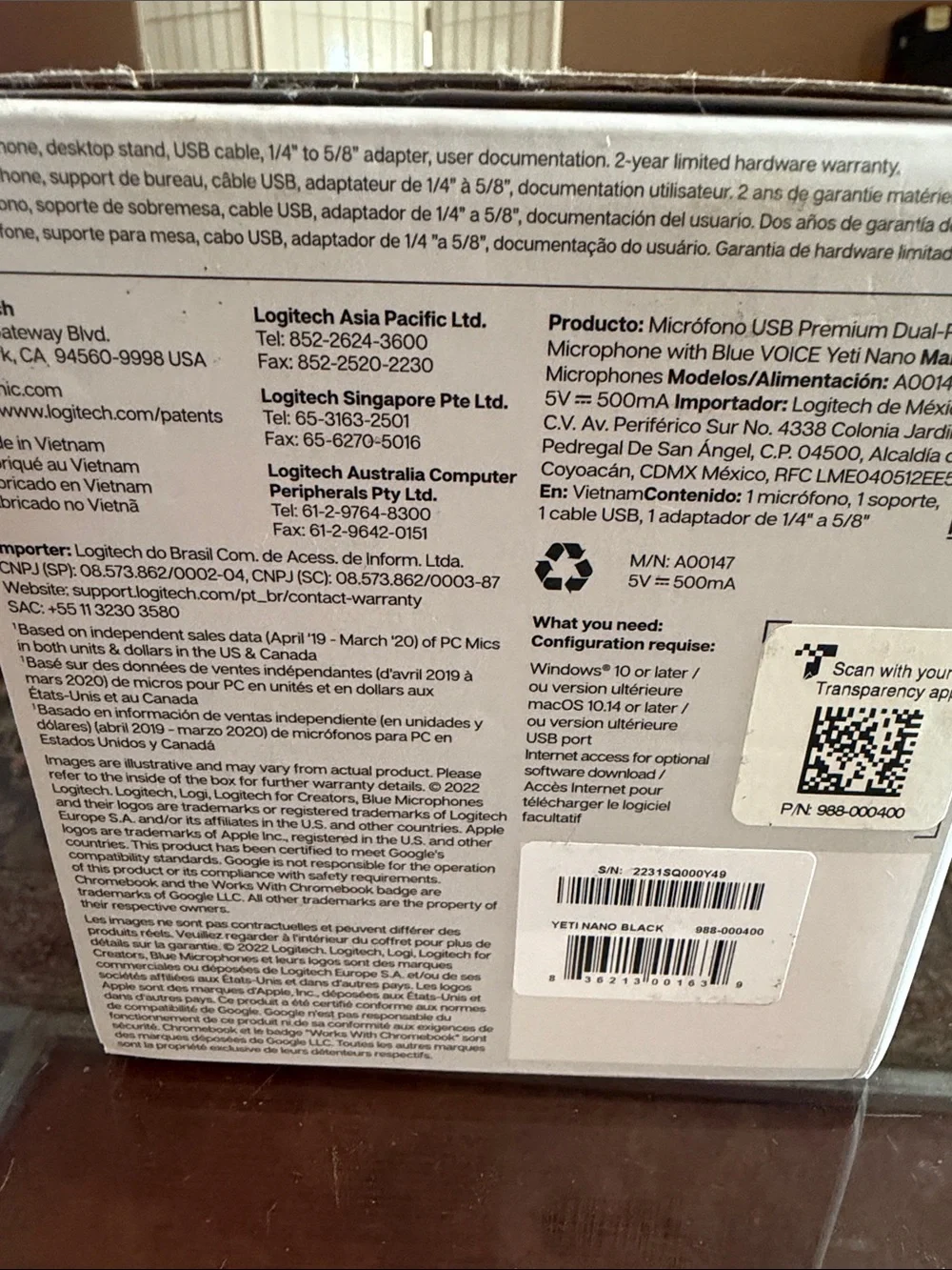 Logitech Blue Yeti Nano USB Microphone — Black with Blue and Green Accents- NIB